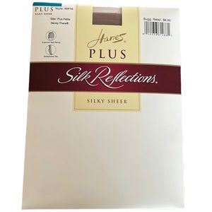 Vintage 2000 HANES PLUS Silk Reflections Pantyhose~Plus Petite Hosiery Nylons